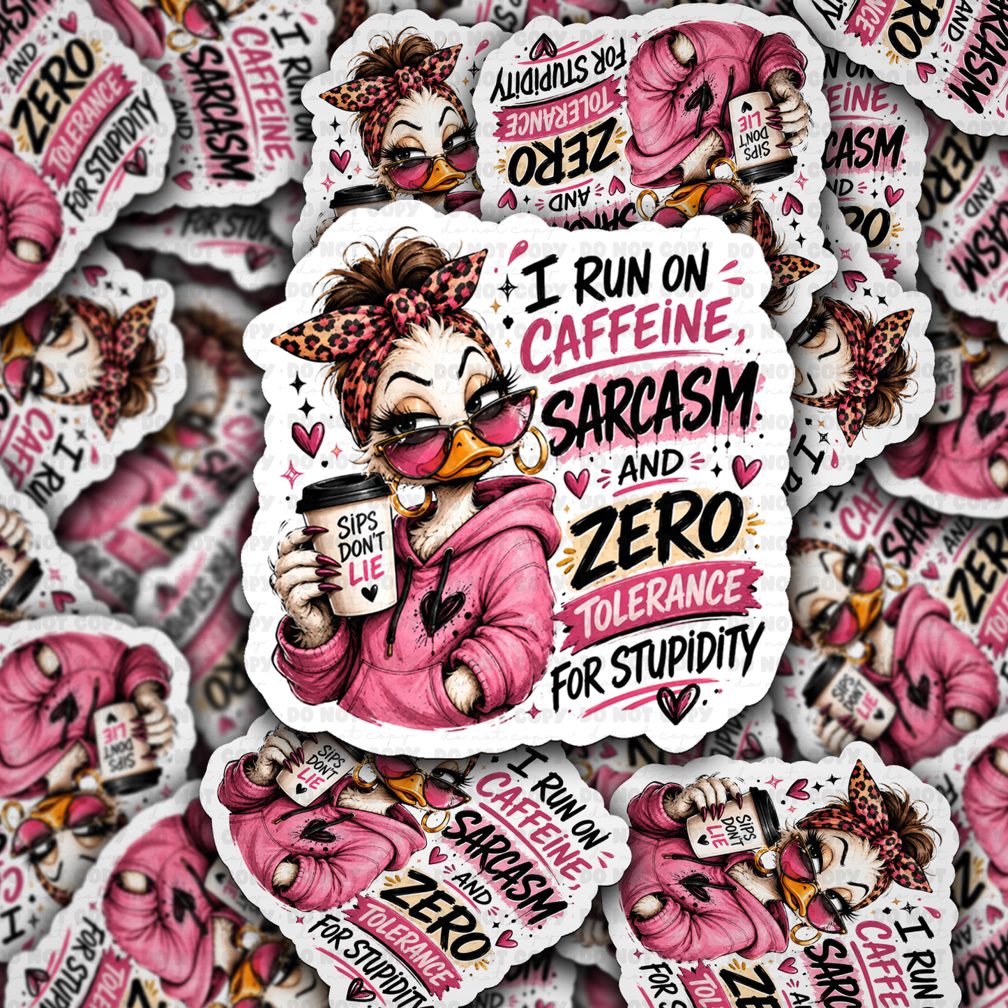 DS 3206 - Caffeine Sarcasm Duck Die Cut sticker