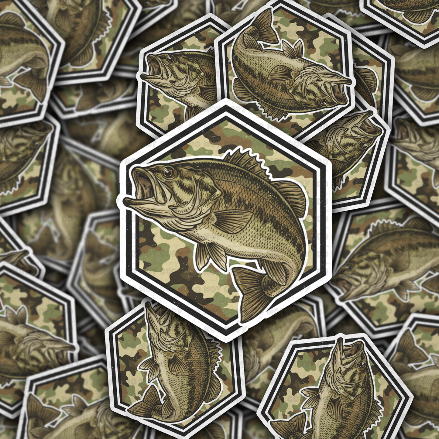 DC 2146 - Camo fish Die Cut Sticker