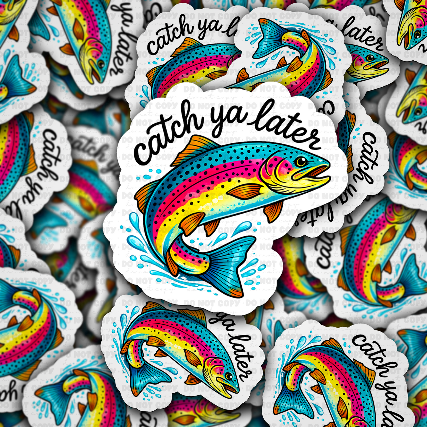 DS 3025 - Check Ya Later Trout Fish Die Cut sticker
