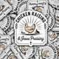DS 2865 - Chicken raising & Jesus praising Die Cut sticker