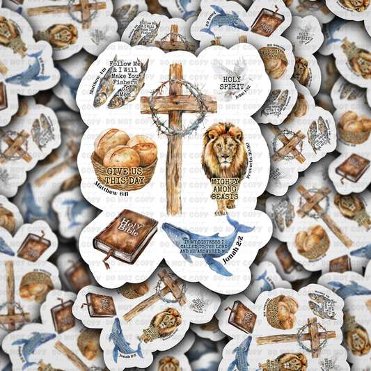 DC 1818 - Christian Collage Die Cut Sticker