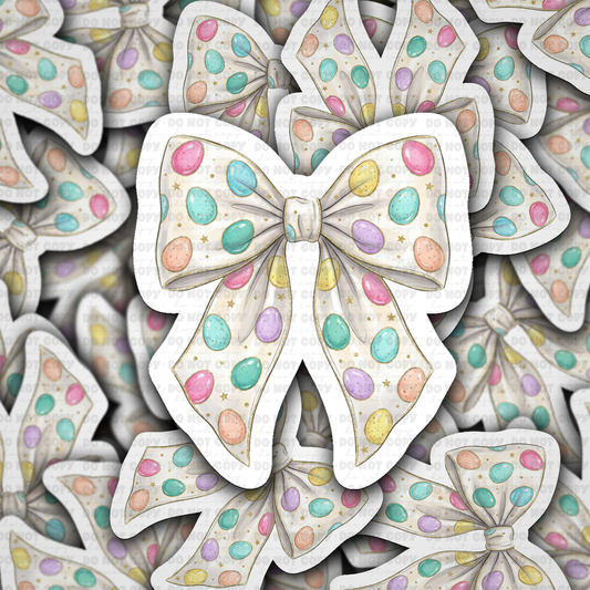 DS 2710 - Coquette Easter egg bow Die Cut sticker