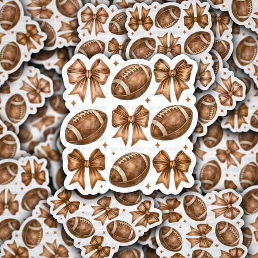 DC 2076 - Coquette football bows Die Cut Sticker