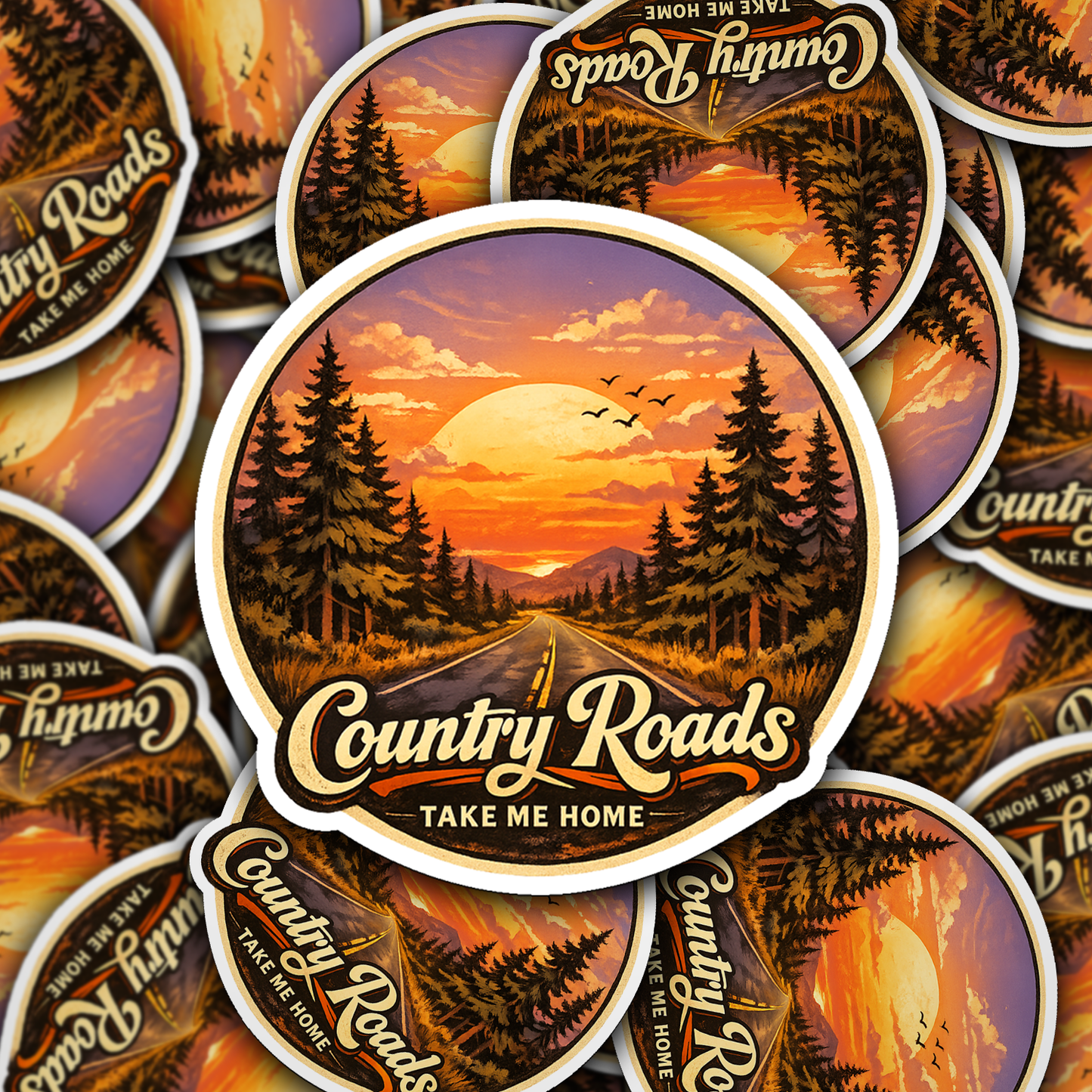 DS 3113 - Country Roads Take Me Home Die Cut sticker