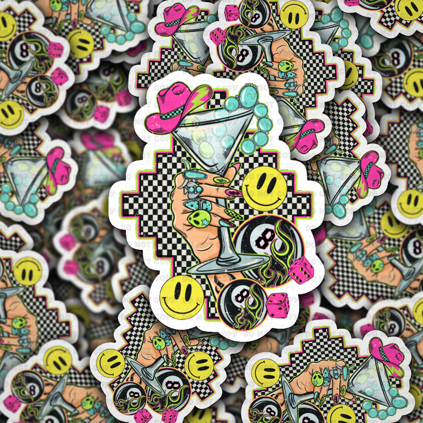 DS 2897 - Cowgirl cocktail Die Cut sticker