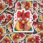DS - 2459 Chicken valentine sucker Die Cut Sticker