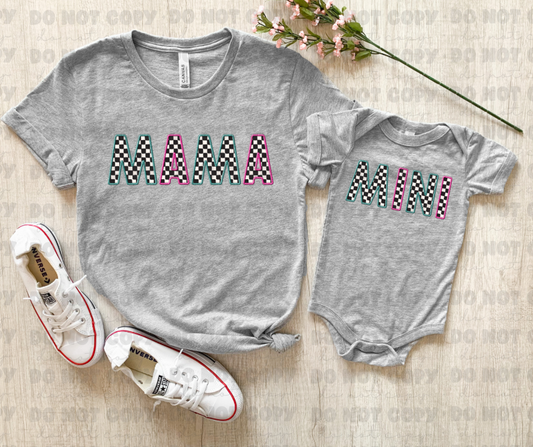 3167 & 3168 Mama or Mini checkered-CHOOSE YOUR DESIGN- *DREAM TRANSFER* DTF