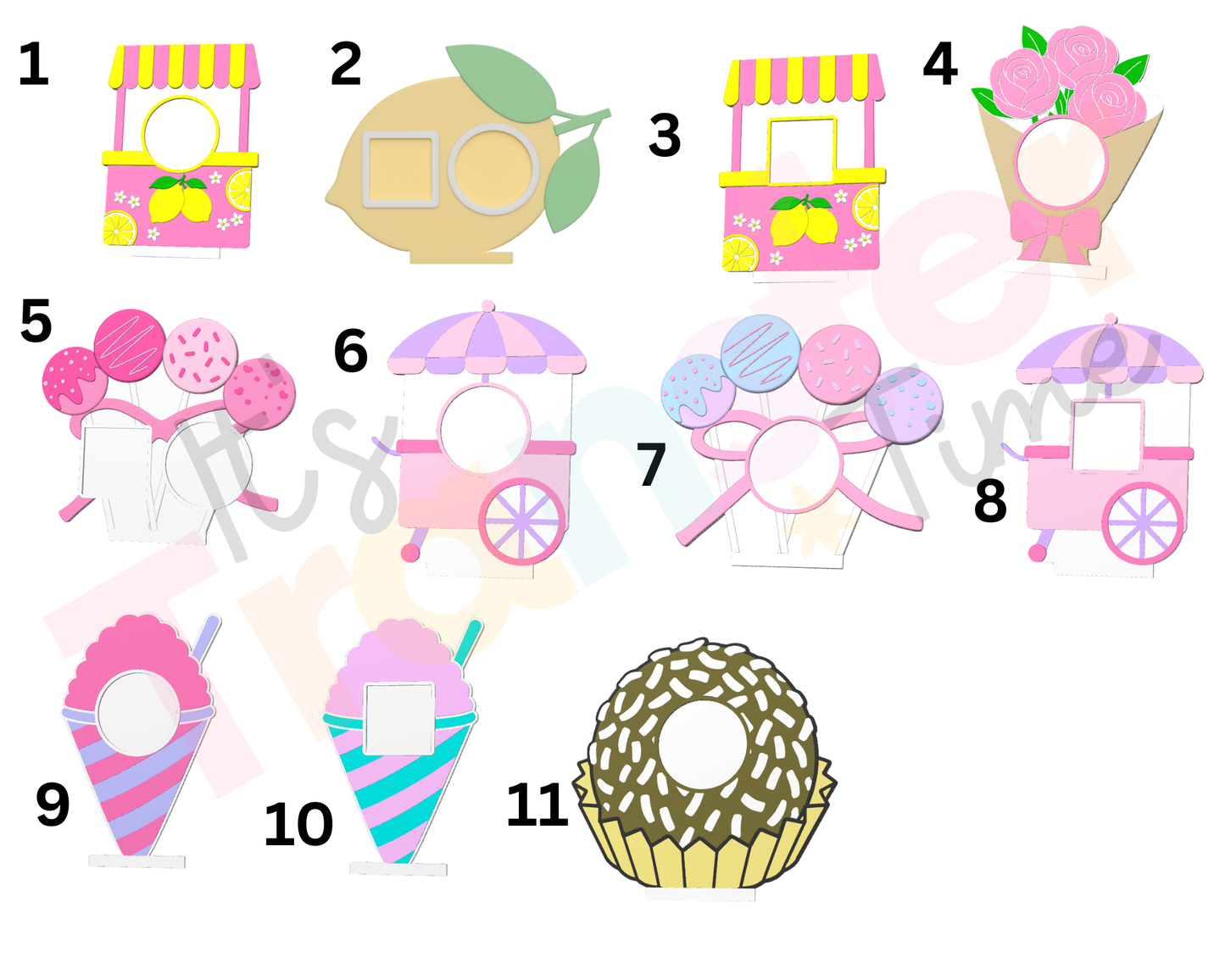 Custom Carnival lemonade cake pop Social Media and Payment Stand - Tap to go to Business Info *Custom to fit your brand*