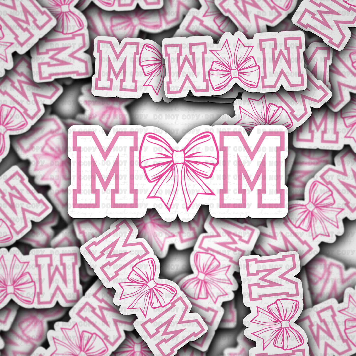 DS 2837 - Mom with coquette bow Die Cut sticker