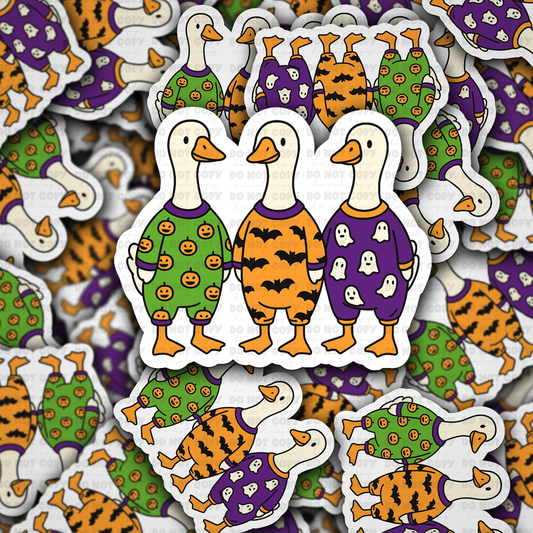 DC 2026 - Ducks in Halloween Pajama's PJ's Die Cut Sticker