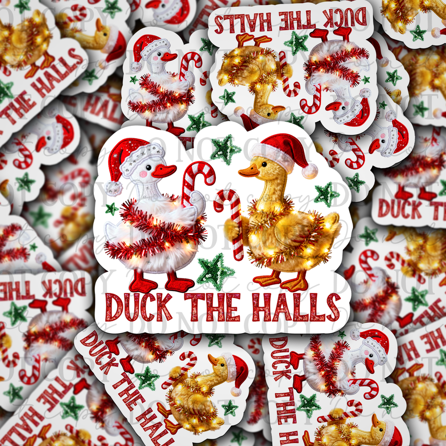 DC 2182 - Duck the halls Die Cut Sticker