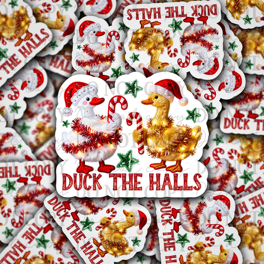 DC 2182 - Duck the halls Die Cut Sticker