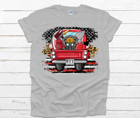 911 Red Truck Firefighter  *DREAM TRANSFER* DTF