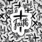 DS 2934 - Faith with cross Die Cut sticker