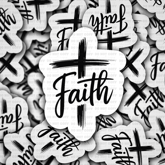 DS 2934 - Faith with cross Die Cut sticker