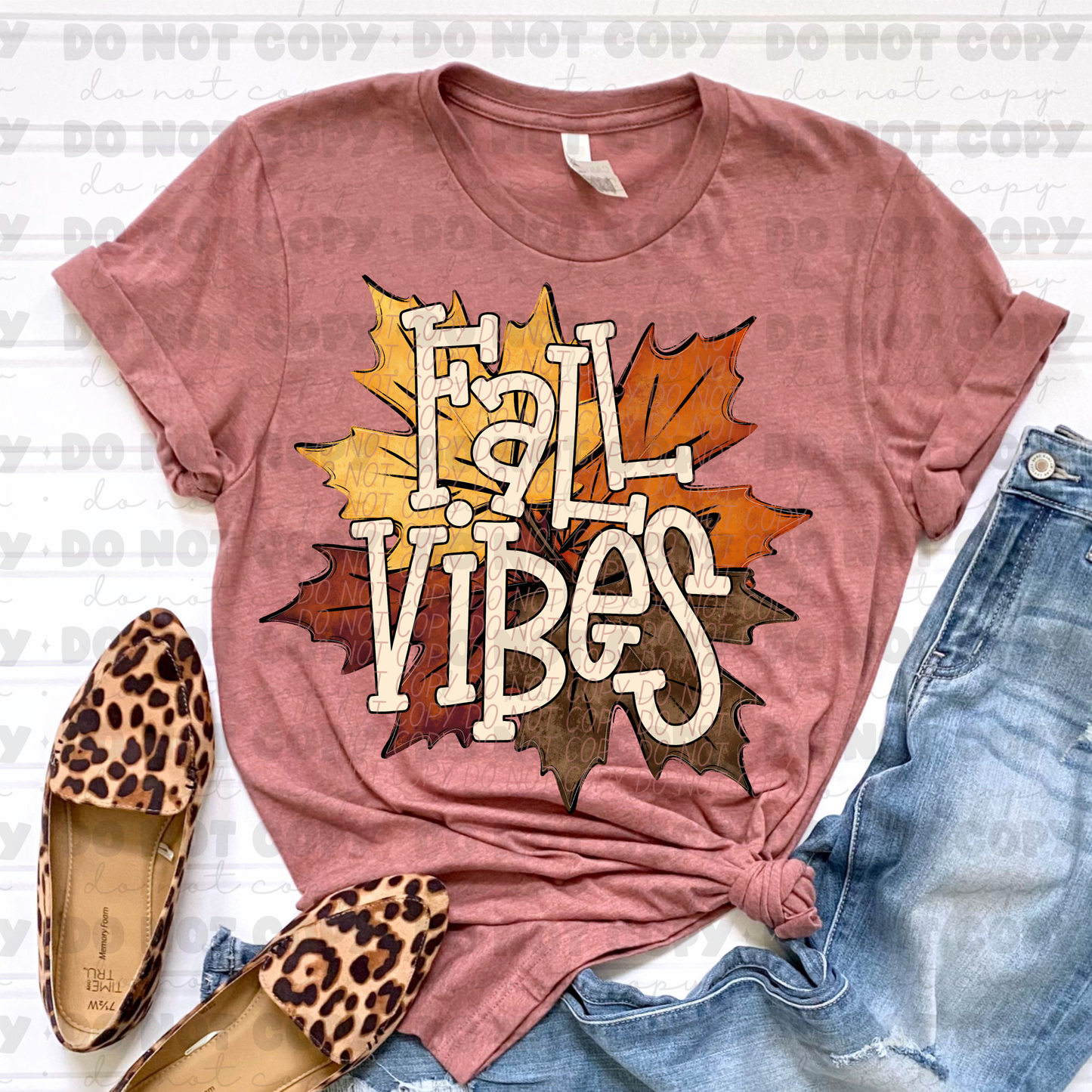 6525 - Fall vibes with leaves *DTF Transfer