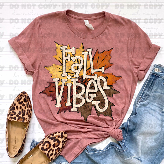 6525 - Fall vibes with leaves *DTF Transfer