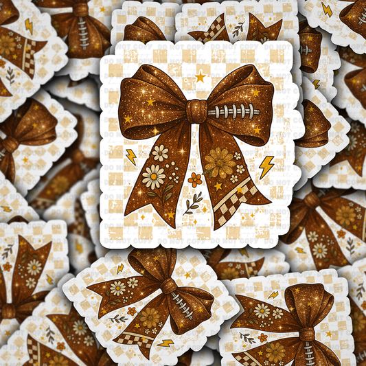 DC 2151 - Football Bow Die Cut Sticker