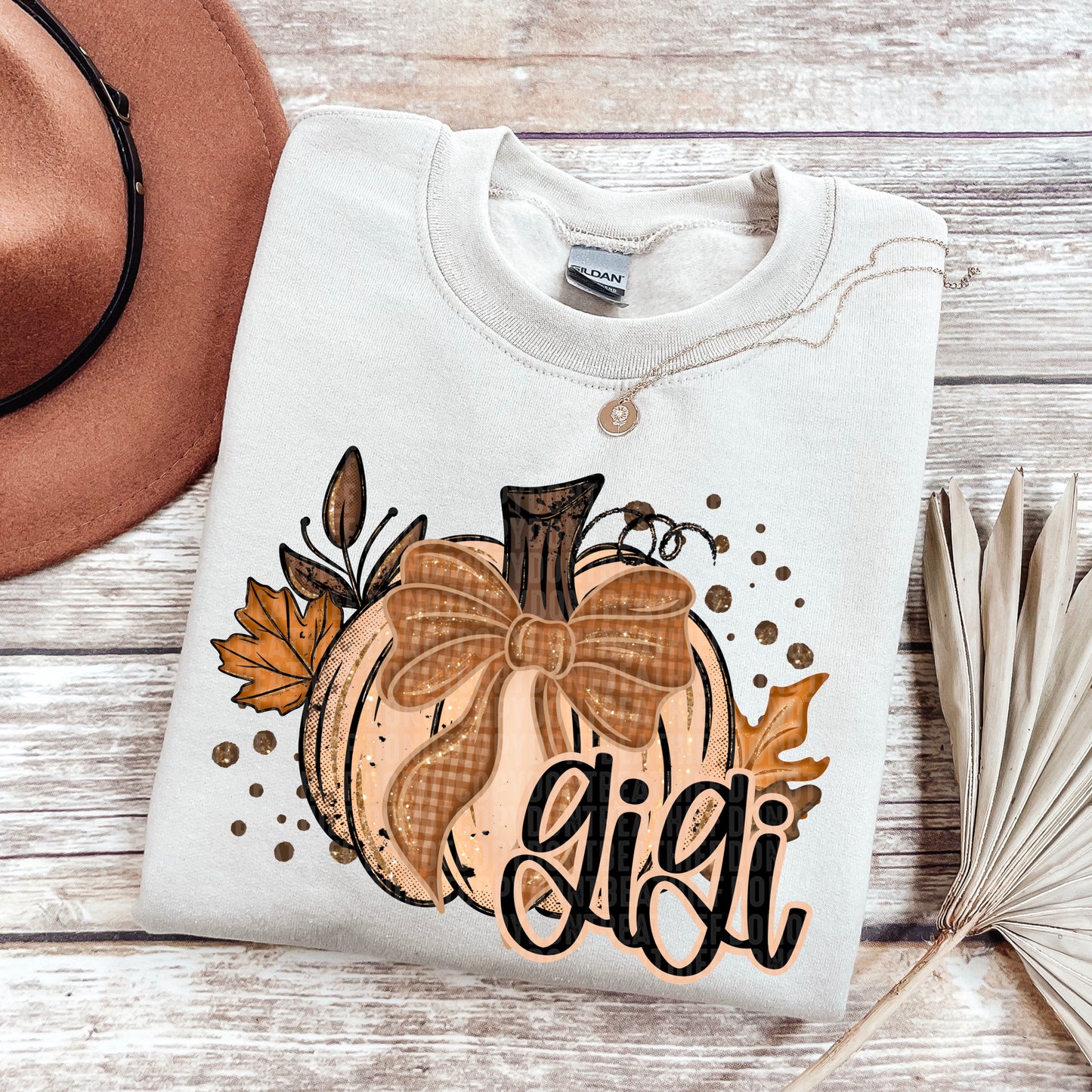 6336 - Gigi Fall pumpkin faux glitter * DTF Transfer