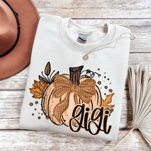 6336 - Gigi Fall pumpkin faux glitter * DTF Transfer
