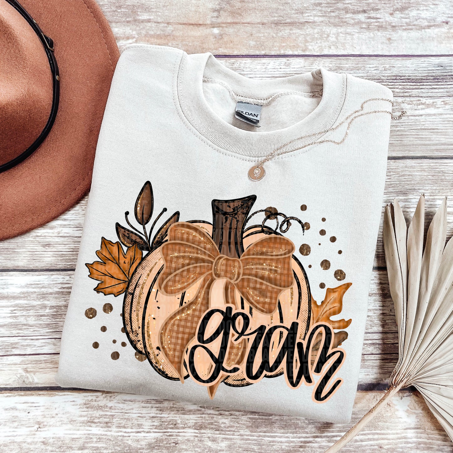 6346 - Gram Fall pumpkin faux glitter * DTF Transfer