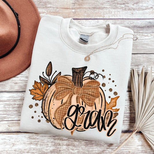 6346 - Gram Fall pumpkin faux glitter * DTF Transfer