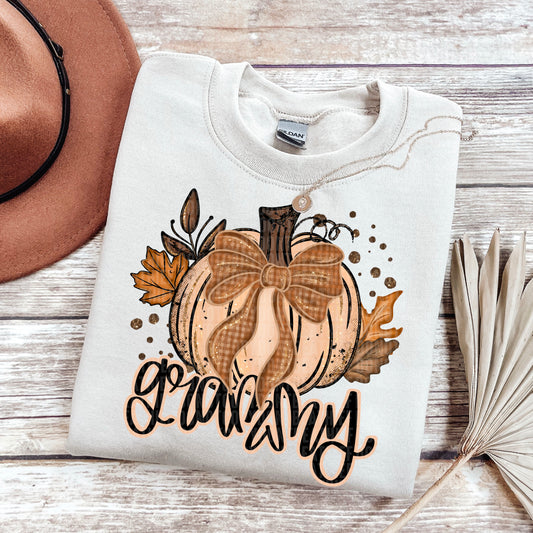 6347 - Grammy Fall pumpkin faux glitter * DTF Transfer