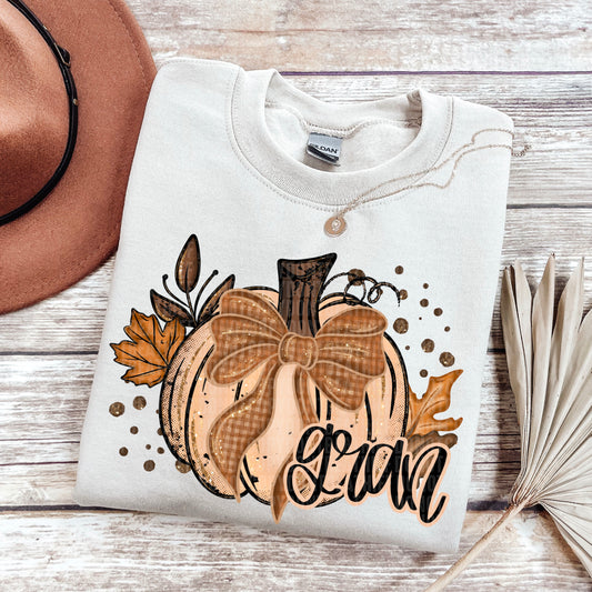 6348 - Gran Fall pumpkin faux glitter * DTF Transfer
