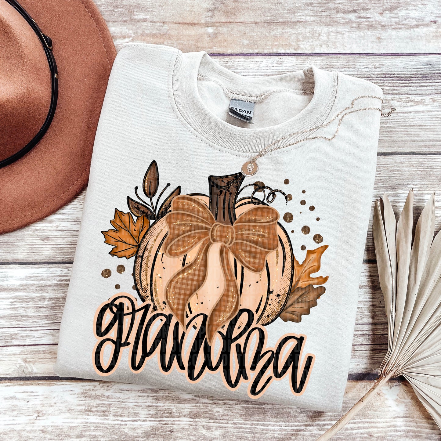 6337 - Grandma Fall pumpkin faux glitter * DTF Transfer