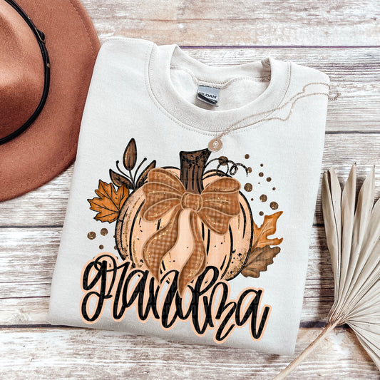 6337 - Grandma Fall pumpkin faux glitter * DTF Transfer
