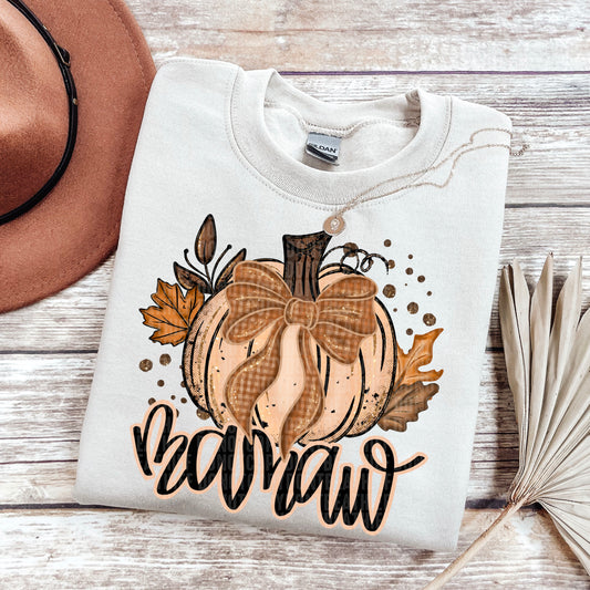 6350 - Mamaw Fall pumpkin faux glitter * DTF Transfer