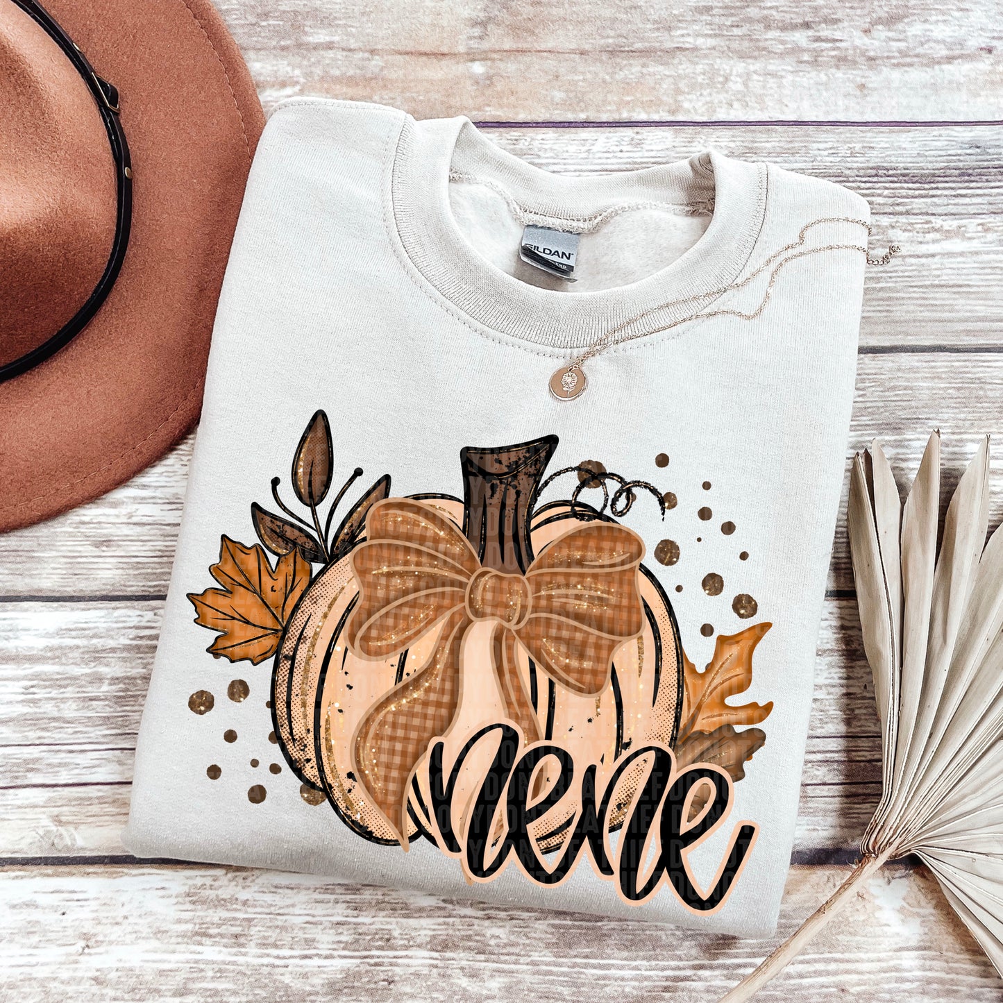 6345 - Nene Fall pumpkin faux glitter * DTF Transfer
