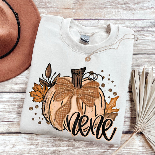6345 - Nene Fall pumpkin faux glitter * DTF Transfer