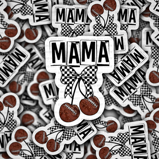 DC 1858 - Mama football cherries Die Cut Sticker