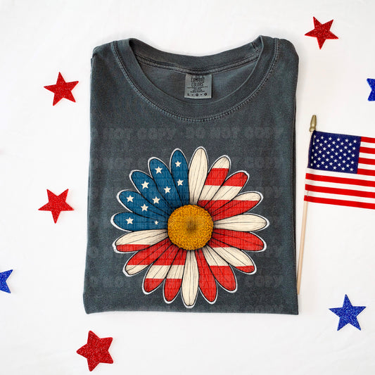 5956 - America flag sunflower *DTF Transfer
