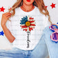 5995 - Freedom American flag sunflower *DTF Transfer