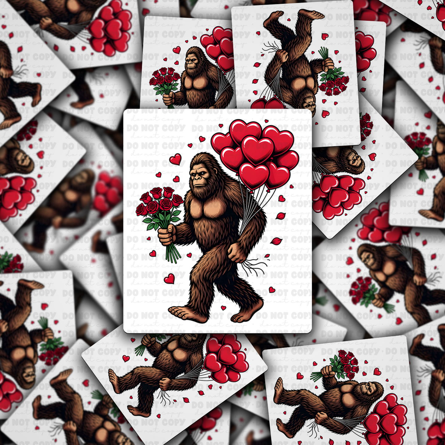 DS - 2424 Big foot Valentine's day Die Cut Sticker