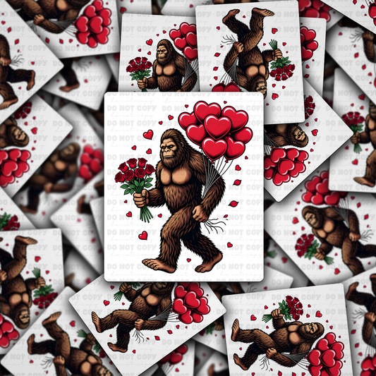 DS - 2424 Big foot Valentine's day Die Cut Sticker