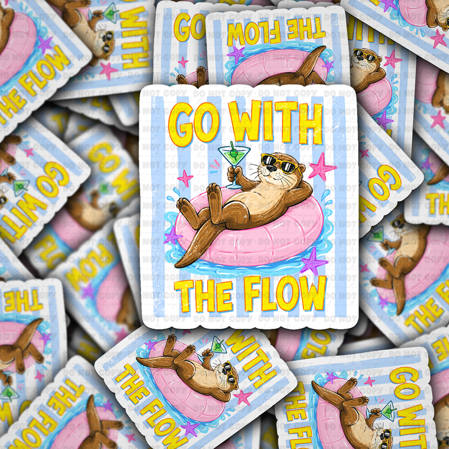 DS 3217 - Go With The Flow Die Cut sticker