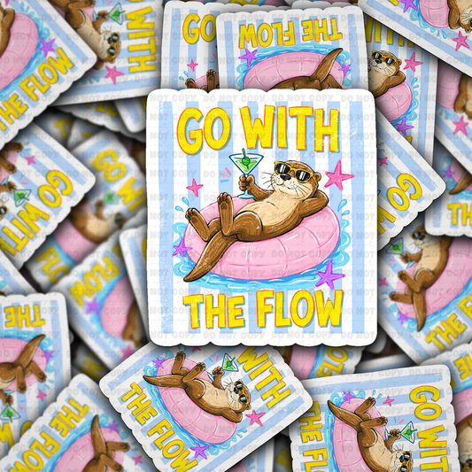 DS 3217 - Go With The Flow Die Cut sticker