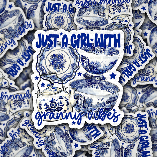 DS 2899 - Just a girl with granny vibes Die Cut sticker