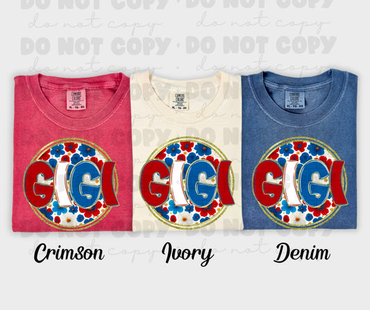 6008 - Gigi floral 4th of July *DTF Transfer
