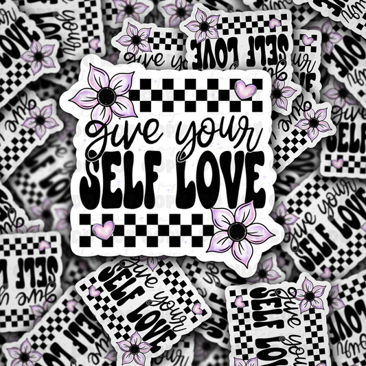 DC 1334 Give your self love - die cut sticker