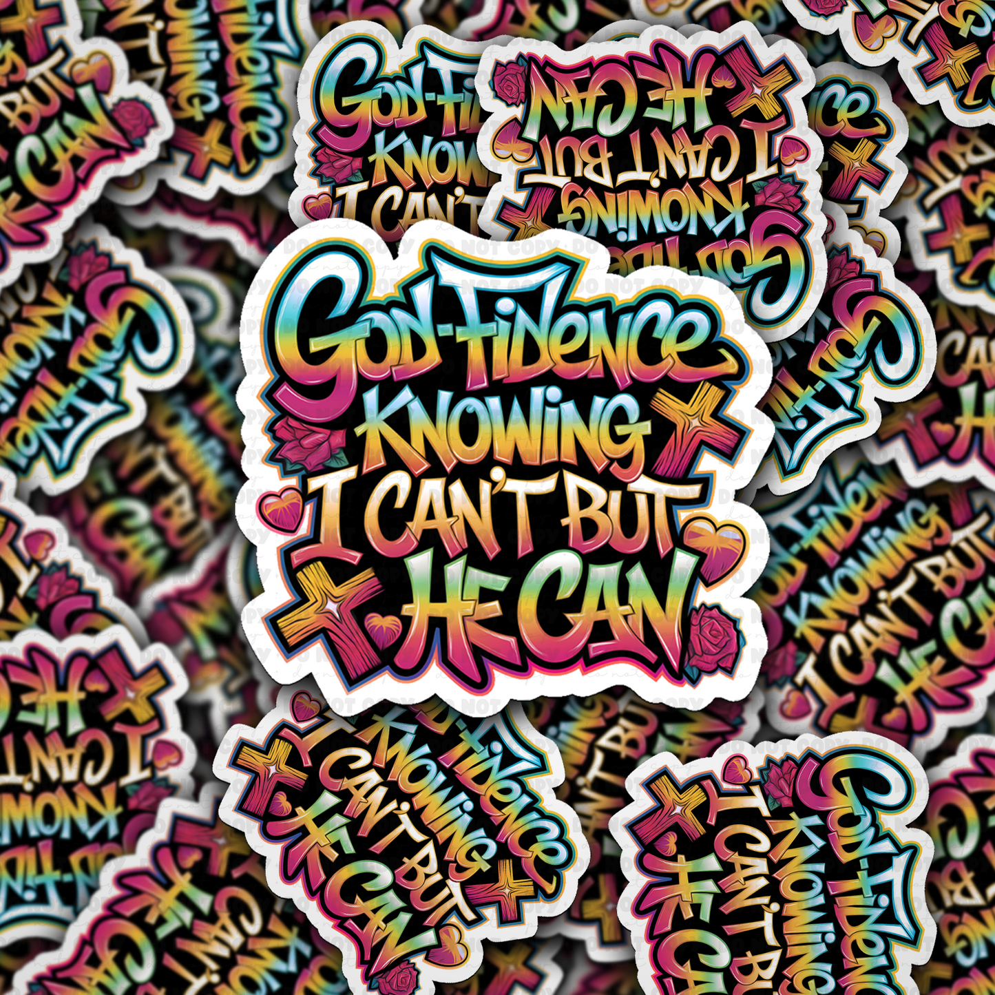 DS - 2691 God-fidence knowing I can't be he can Die Cut sticker