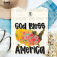 5958 - God bless America floral *DTF Transfer