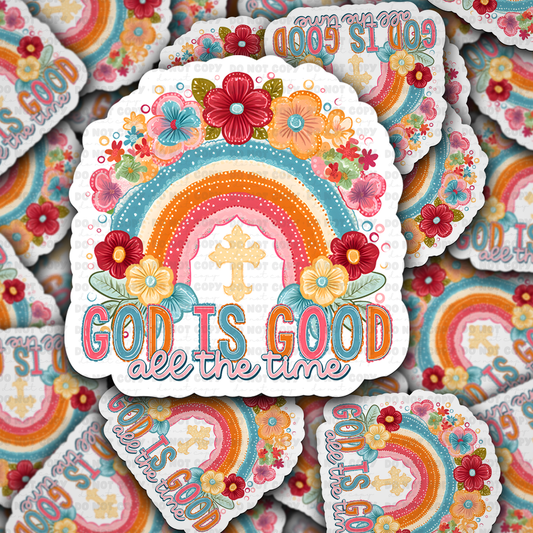 DC 1510 - God is good all the time die cut sticker