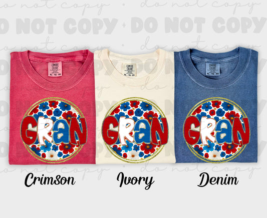 6011 - Gran floral 4th of July *DTF Transfer