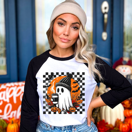 4686 Halloween ghost with coffee *DREAM TRANSFER*
