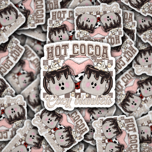DS 2247 - Hot cocoa and cozy blankets Die Cut Sticker