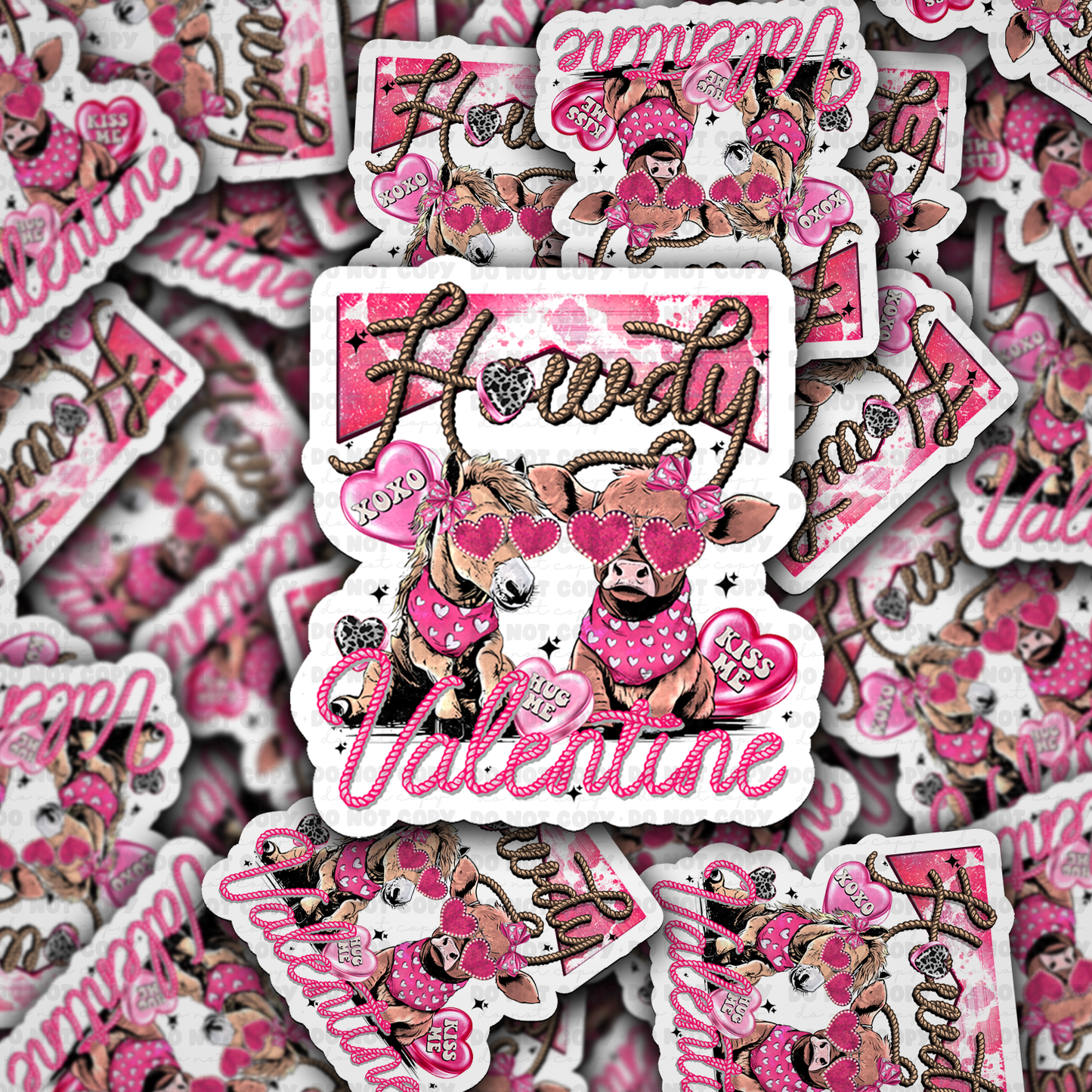 DS 2338 - Howdy Valentine Die Cut Sticker